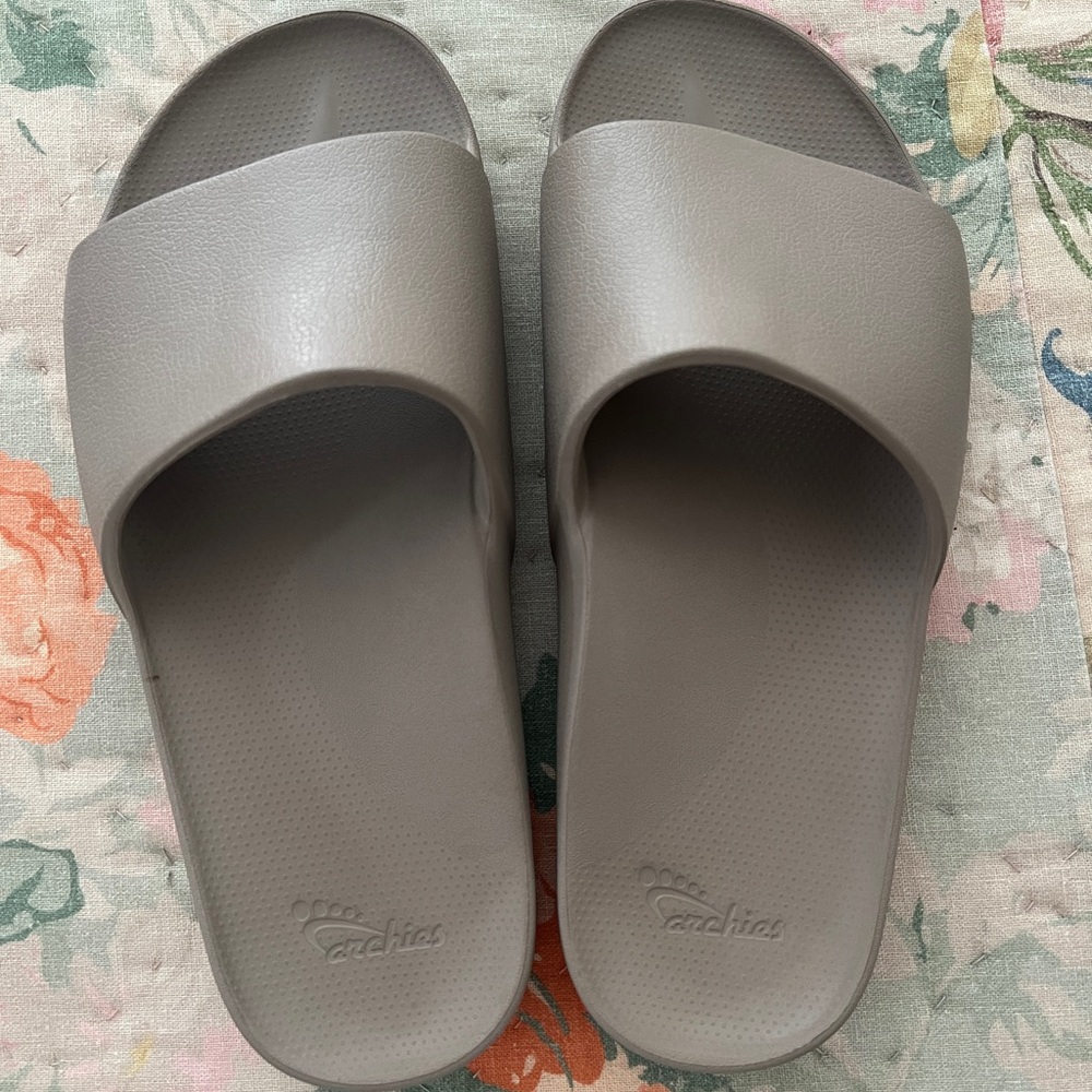 Gray Slide Sandals